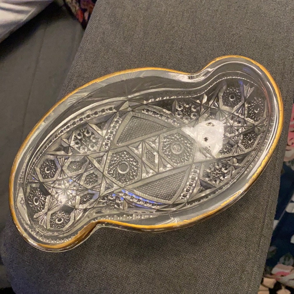Cut glass trinket tray